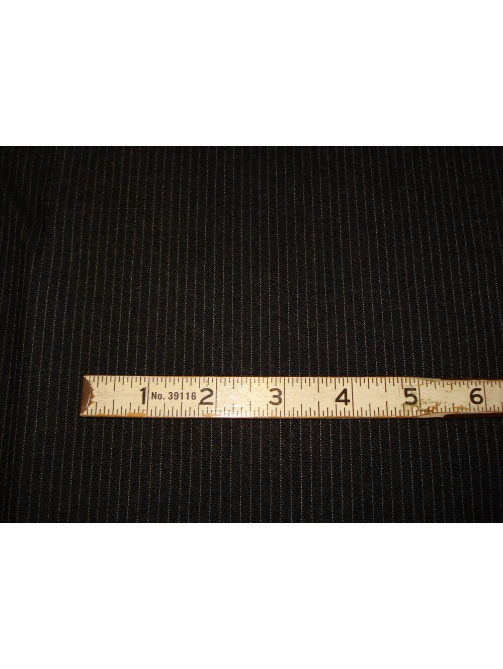 5+ Yds of Vtg Deadstock Sessa Giovanni Italian Dark Grey Pinstripe Wool Fabric